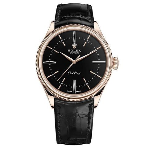 Replica Rolex Cellini Zeitanzeige 50505 Schwarz