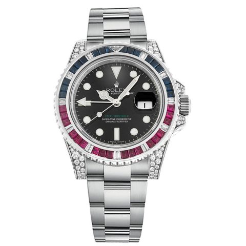 Replica Rolex GMT-Master II Weißgold Steinbesatz mit Saphirbesatz Rubinbesatz 116759 SARU Replica Rolex GMT-Master II Weißgold Steinbesatz mit Saphirbesatz Rubinbesatz 116759 SARU
