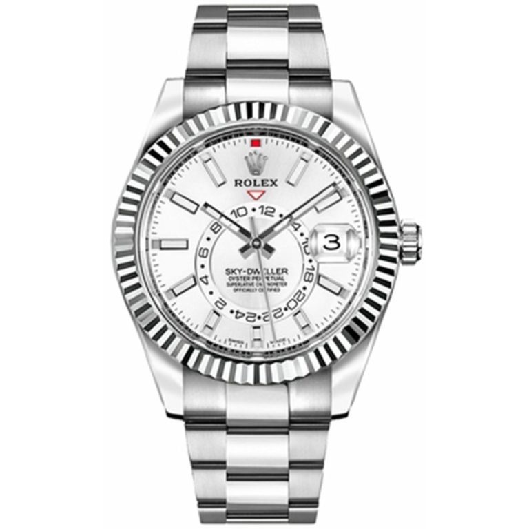 Replica Rolex Sky-Dweller Weißgold-Rolesor 326934 Weiß Replica Rolex Sky-Dweller Weißgold-Rolesor 326934 Weiß