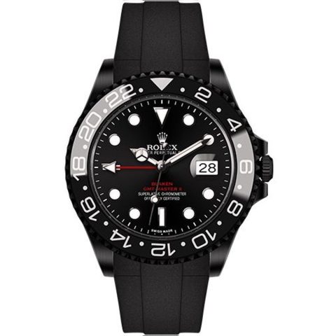 Replica Rolex Schwarze PVD-Beschichtung GMT-Master II Rotes Kautschukarmband Blaken Ausführung Replica Rolex Schwarze PVD-Beschichtung GMT-Master II Rotes Kautschukarmband Blaken Ausführung