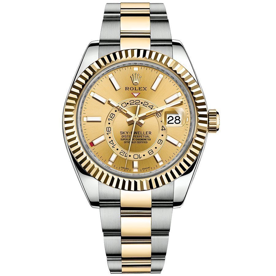 Replica Rolex Sky-Dweller Gelbgold-Rolesor 326933 Champagnerfarben Replica Rolex Sky-Dweller Gelbgold-Rolesor 326933 Champagnerfarben