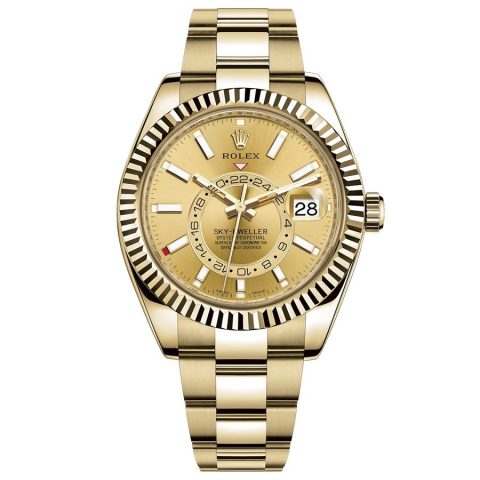 Replica Rolex Sky-Dweller Gelbgold 326938 Champagnerfarben