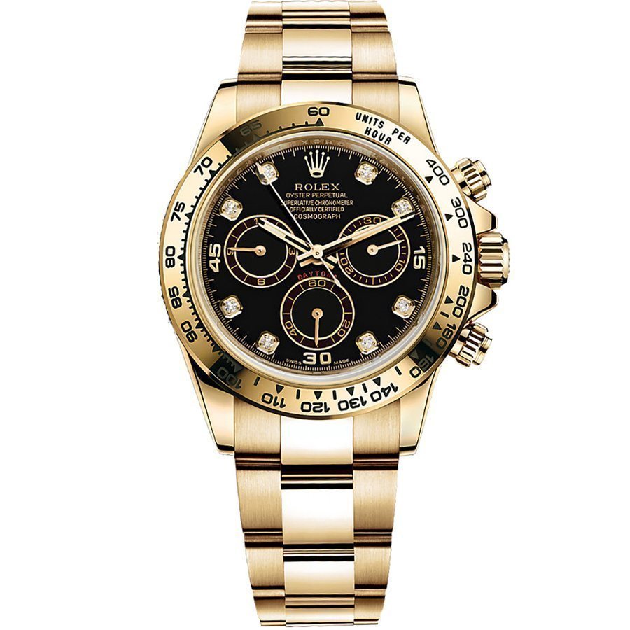 Replica Rolex Daytona Gelbgold 116508 Schwarz mit Steinbesatz Replica Rolex Daytona Gelbgold 116508 Schwarz mit Steinbesatz
