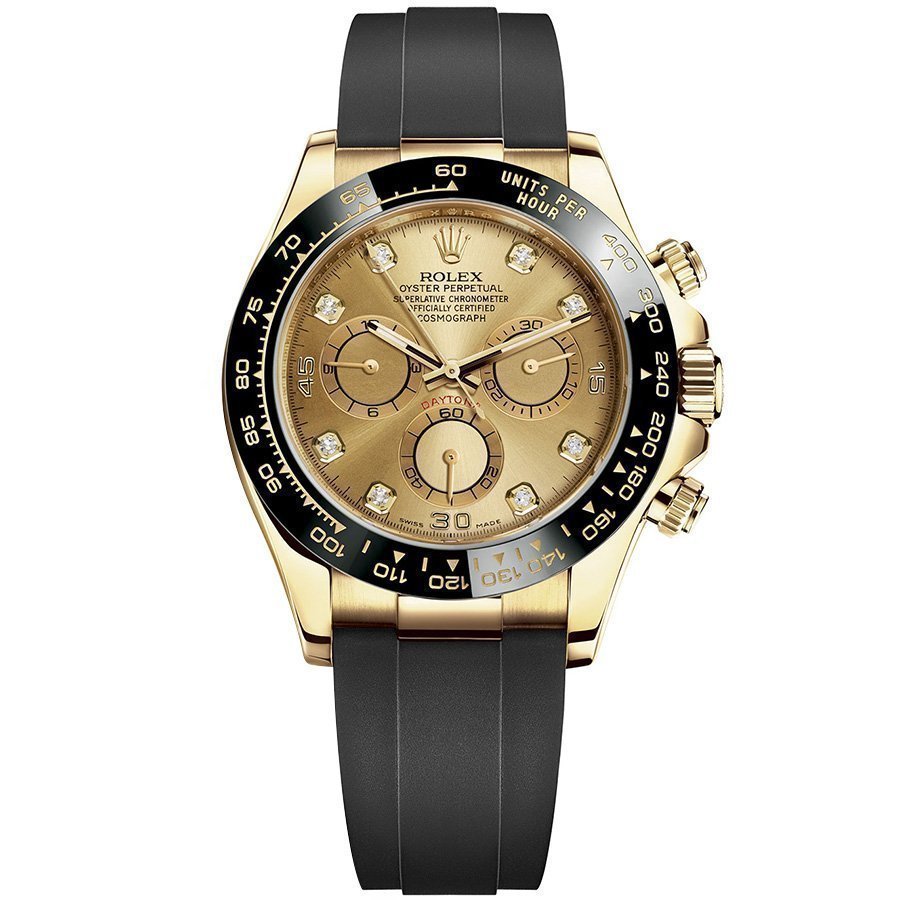 Replica Rolex Cosmograph Daytona Gelbgold Schwarz Cerachrom 116518LN Champagnerfarben mit Steinbesatz Replica Rolex Cosmograph Daytona Gelbgold Schwarz Cerachrom 116518LN Champagnerfarben mit Steinbesatz