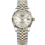 Replica Rolex Datejust 31 Gelbgold-Rolesor Geriffelte Lünette, Jubilee-Armband