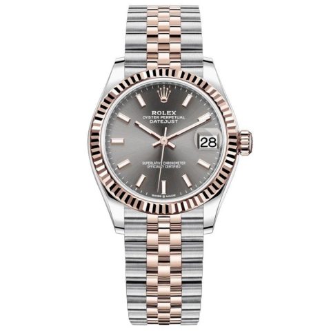 Replica Rolex Datejust 31 Everose-Rolesor Geriffelte Lünette, Jubilee-Armband 278271-0018