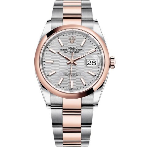 Replica Rolex Datejust 36 Everose-Rolesor Oyster-Armband 126201-0034