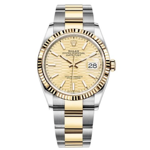 Replica Rolex Datejust 36 Gelbgold-Rolesor Oyster-Armband 126233-0040