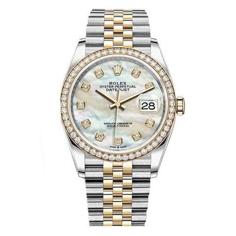 Replica Rolex Datejust 36 Weiß Perlmutt mit Steinbesatz 126283RBR Replica Rolex Datejust 36 Weiß Perlmutt mit Steinbesatz 126283RBR
