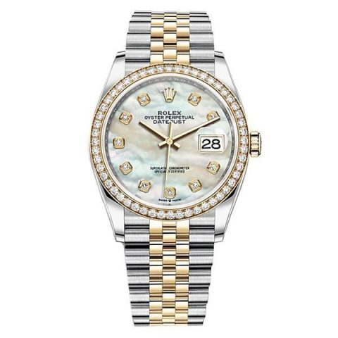 Replica Rolex Datejust 36 Weiß Perlmutt mit Steinbesatz 126283RBR Replica Rolex Datejust 36 Weiß Perlmutt mit Steinbesatz 126283RBR