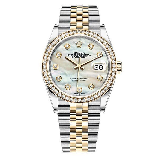 Replica Rolex Datejust 36 Weiß Perlmutt mit Steinbesatz 126283RBR Replica Rolex Datejust 36 Weiß Perlmutt mit Steinbesatz 126283RBR