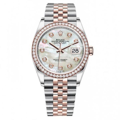 Replica Rolex Datejust 36 Weiß Perlmutt mit Steinbesatz 126281RBR Replica Rolex Datejust 36 Weiß Perlmutt mit Steinbesatz 126281RBR