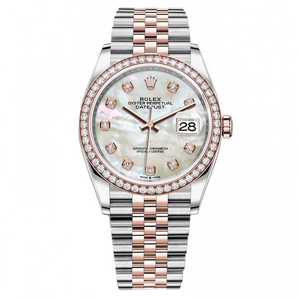 Replica Rolex Datejust 36 Weiß Perlmutt mit Steinbesatz 126281RBR Replica Rolex Datejust 36 Weiß Perlmutt mit Steinbesatz 126281RBR