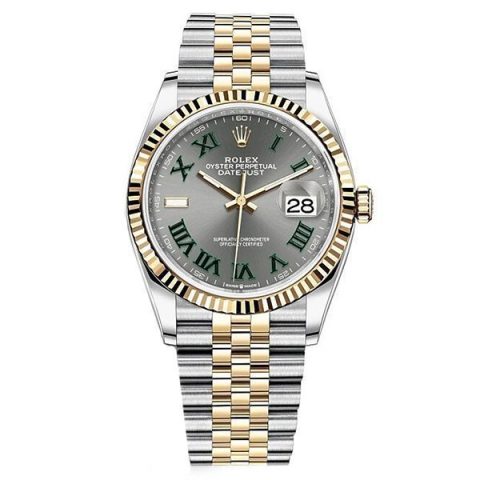 Replica Rolex Datejust 36 Bicolor Wimbledon Zifferblatt 126333