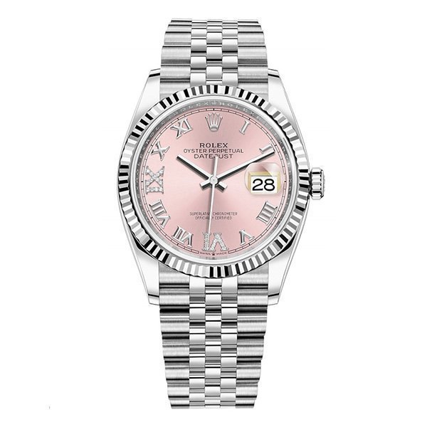 Replica Rolex Datejust 36 Rosa mit Steinbesatz Römische Ziffern VI und IX 126234 Replica Rolex Datejust 36 Rosa mit Steinbesatz Römische Ziffern VI und IX 126234