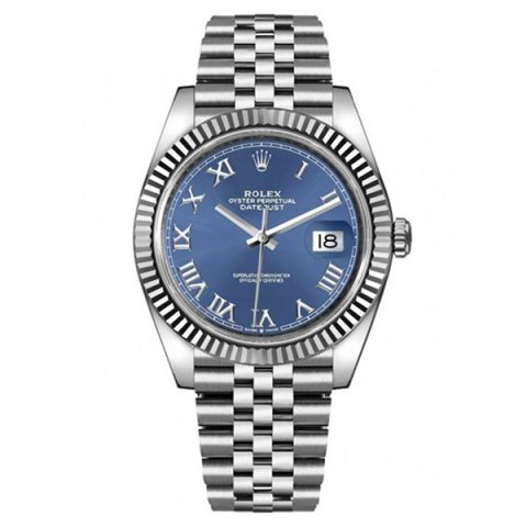 Replica Rolex Datejust 41 Blau Römische Ziffern 126334