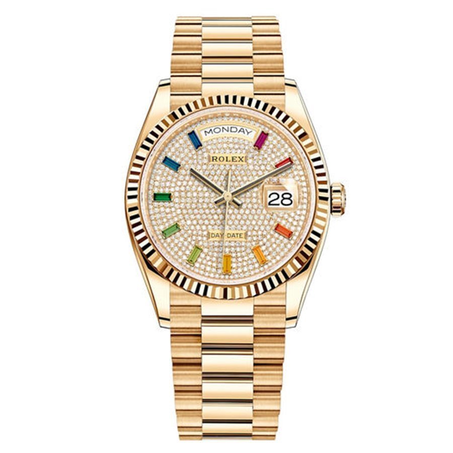 Replica Rolex Day-Date Damen Steinbesatz 10 baguette rainbow Saphirbesatz 128238 Replica Rolex Day-Date Damen Steinbesatz 10 baguette rainbow Saphirbesatz 128238